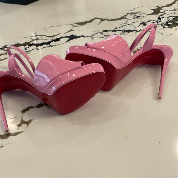 Christian Louboutin Miradona 120 Pink Ankle Strap Sandals 40 (10) - Picture 2 of 5